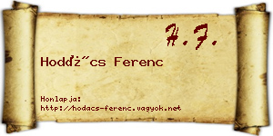 Hodács Ferenc névjegykártya