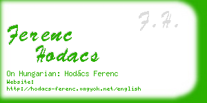 ferenc hodacs business card